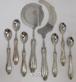 Continental 800 Silver Ice Cream 8-Piece Serving Set Vintage 2 Large Servers