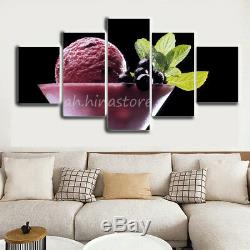 Cool Blueberry Ice Cream 5 Pieces Canvas Art HD Print Picture Home Wall Decor