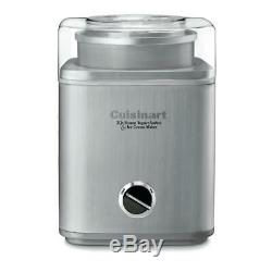 Cuisinart Ice Cream Maker Stainless Steel Fully Automatic Motor Large Spout 2 Qt