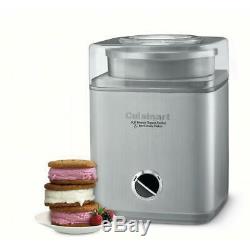 Cuisinart Ice Cream Maker Stainless Steel Fully Automatic Motor Large Spout 2 Qt