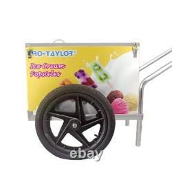 Customized Large Stainless Steel Food Drinks Ice Cream Cold Cooler Box Push Cart