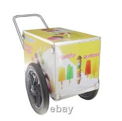 Customized Large Stainless Steel Food Drinks Ice Cream Cold Cooler Box Push Cart