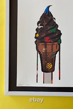 DEATH NYC Hand Signed LARGE Print Framed 16x20in COA ICE CREAM CONE LOUIS VUIT &