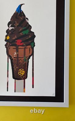 DEATH NYC Hand Signed LARGE Print Framed 16x20in COA ICE CREAM CONE LOUIS VUIT &