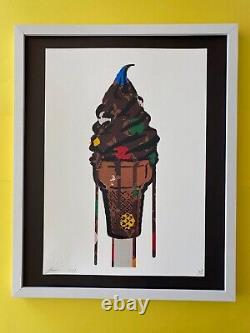 DEATH NYC Hand Signed LARGE Print Framed 16x20in COA ICE CREAM CONE LOUIS VUT &
