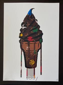 DEATH NYC Hand Signed LARGE Print Framed 16x20in COA ICE CREAM CONE LOUIS VUT &