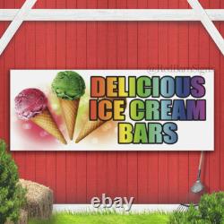 DELICIOUS ICE CREAM BARS Advertising Banner Vinyl Mesh Sign slushies tasty cold