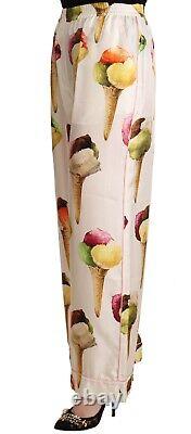 DOLCE & GABBANA Pants Beige Ice Cream Print Pajama Trousers IT44/US10/L $1200