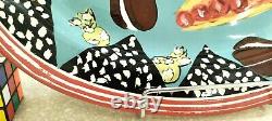 DROLL DESIGNS Large Hand painted Oval platter Cherry Pie Ice cream cone Cupcakes