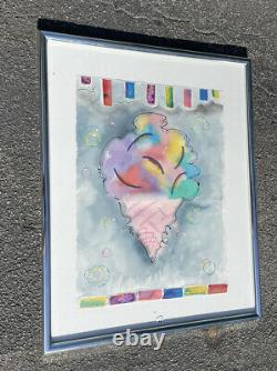 D Burton ice cream watercolor mid centuty chrome framed Florida Fort Lauderdale