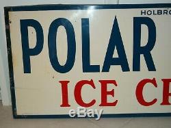 Detroit POLAR BRAND ICE CREAM Lrg Sign HOLBROOK Ave DAIRY HAMTRAMCK Mich Parlor