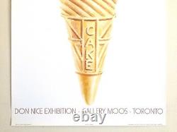 Don Nice Rare Vtg 1980 Ice Cream Cone Lithograph Print Pop Art Exhibition Poster