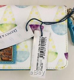 Dooney & Bourke Ice Cream Sno Cone Large Zip Around Wallet Clutch Wristlet NEW