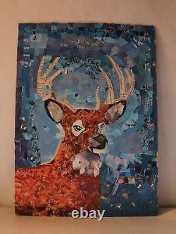 Double Face Painting Of Deer & Ice Cream Collage Art Egyptian Handmade Painting