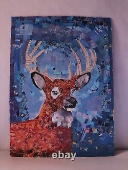 Double Face Painting Of Deer & Ice Cream Collage Art Egyptian Handmade Painting