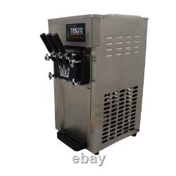 Electric 3 Flavors Soft Ice Cream Machine 110V 1.6hp LED Display Large Output
