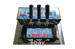 Electric Stainless Commercial 3 Flavor Soft Ice Cream Machine 110V Large Output