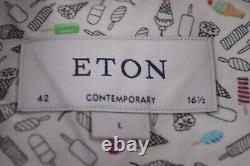 Eton NWT Dress / Sport Shirt Size 16.5 42 L Contemporary Multicolor Ice Cream