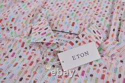 Eton NWT Dress / Sport Shirt Size 16.5 42 L Slim In Multicolor Ice Cream Print