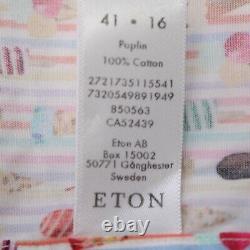 Eton NWT Sport Shirt Size 16 41 L Slim Fit In Multicolor Ice Cream Design