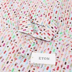 Eton NWT Sport Shirt Size 16 41 L Slim Fit In Multicolor Ice Cream Print