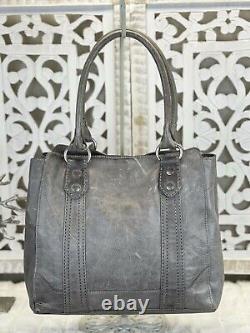 FRYE MELISSA Ice Gray PullUp Leather Tote Carryall Shoulder Handbag Purse Laptop