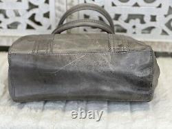 FRYE MELISSA Ice Gray PullUp Leather Tote Carryall Shoulder Handbag Purse Laptop