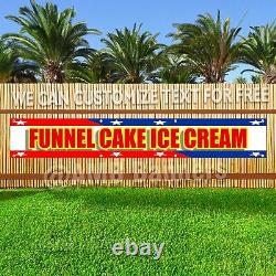 FUNNEL CAKE ICE CREAM XXL Banner Advertising Vinyl Flag Sign LARGE SIZES FAIR