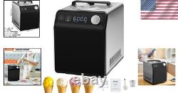 Family-Sized 2QT Automatic Ice Cream Maker with Built-in Compressor & Timer