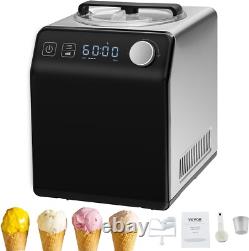 Family-Sized 2QT Automatic Ice Cream Maker with Built-in Compressor & Timer