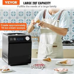 Family-Sized 2QT Automatic Ice Cream Maker with Built-in Compressor & Timer
