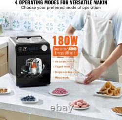 Family-Sized 2QT Automatic Ice Cream Maker with Built-in Compressor & Timer