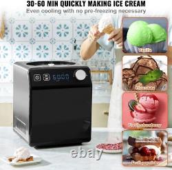 Family-Sized 2QT Automatic Ice Cream Maker with Built-in Compressor & Timer