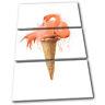 Flamingo Ice Cream Abstract Animals TREBLE CANVAS WALL ART Picture Print