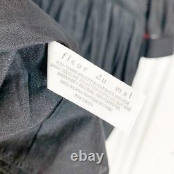 Fleur Du Mal Ice Cream Embroidery Top Blouse Bustier Tie Back Women's Size Large