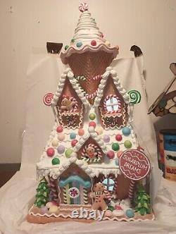 Gingerbread House LED Sugar Plum Dreams Light Up Christmas Decor Ice Cream20in