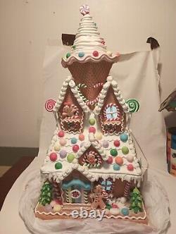 Gingerbread House LED Sugar Plum Dreams Light Up Christmas Decor Ice Cream20in