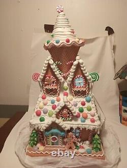 Gingerbread House LED Sugar Plum Dreams Light Up Christmas Decor Ice Cream20in