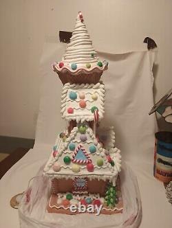 Gingerbread House LED Sugar Plum Dreams Light Up Christmas Decor Ice Cream20in