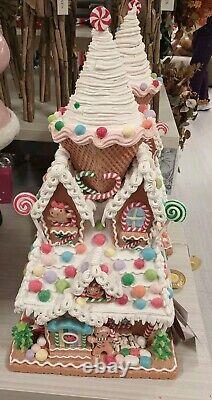 Gingerbread House LED Sugar Plum Dreams Light Up Christmas Decor Ice Cream20in