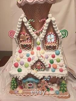 Gingerbread House LED Sugar Plum Dreams Light Up Christmas Decor Ice Cream20in