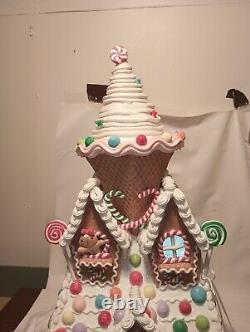 Gingerbread House LED Sugar Plum Dreams Light Up Christmas Decor Ice Cream20in