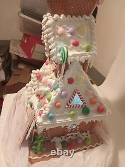 Gingerbread House LED Sugar Plum Dreams Light Up Christmas Decor Ice Cream20in