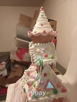 Gingerbread House LED Sugar Plum Dreams Light Up Christmas Decor Ice Cream20in