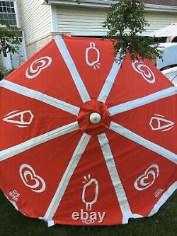 Good Humor Patio Large Sun Shade 8 Beach Umbrella Ice Cream Vintage Vendor Cart