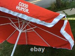 Good Humor Patio Large Sun Shade 8 Beach Umbrella Ice Cream Vintage Vendor Cart