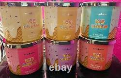 Goose Creek Lot(6) ICE CREAM COLLECTION 3-Wick Candles 14.5 oz SOLD-OUT