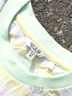 Guess x Asap Rocky'Ice Cream & Cotton Candy' Green Yellow Stripes T-shirt