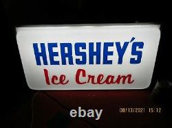 HERSHEY'S ICE CREAM LARGE LIGHTED EMBOSSED SIGN 1950's WORKS