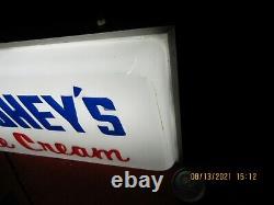 HERSHEY'S ICE CREAM LARGE LIGHTED EMBOSSED SIGN 1950's WORKS